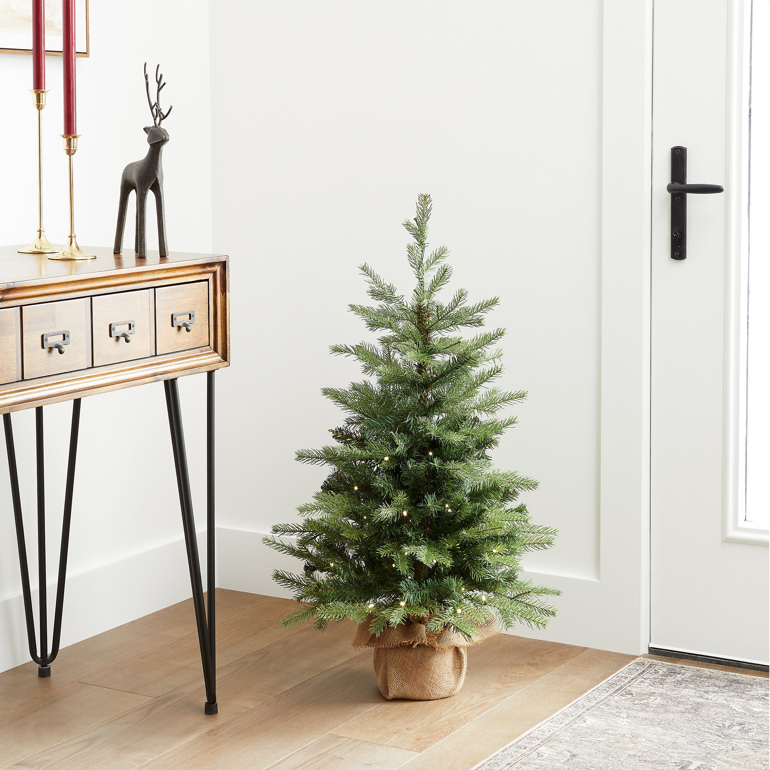 The Holiday Aisle® 3ft. Nordic Spruce Tree with LED Lights